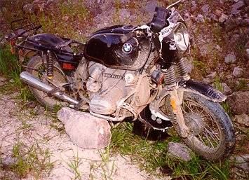 broken R100 after crash