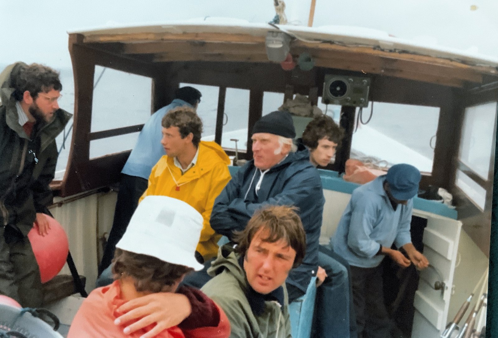 Frank and Phil Wallis with a shark fishing group