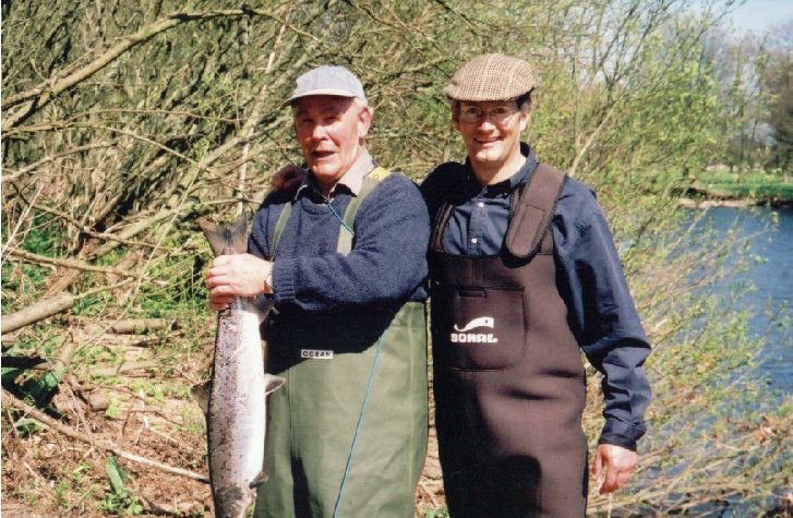 Brian with Pat and salmon