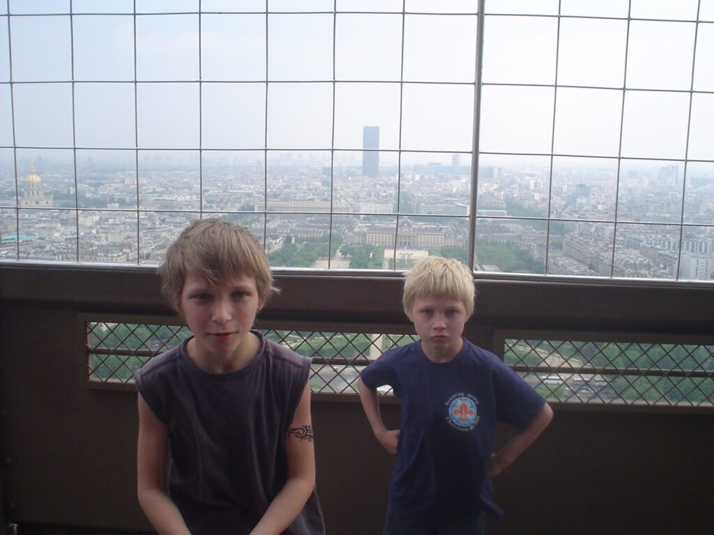toby and jason on the eiffel tower